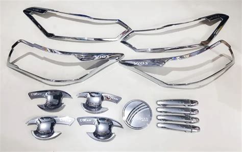 Combo Set Garnish For Toyota Vios 2014 To 2018 Chrome Lazada Ph