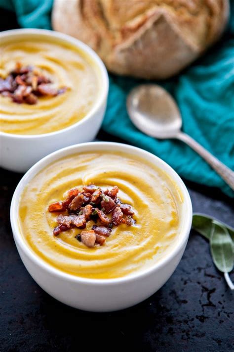 Roasted Butternut Squash Soup With Bacon And Sage Good Life Eats