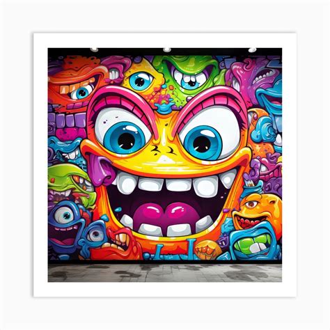 Monster Mural Graffiti Art for wall decor Art Print by artistai - Fy