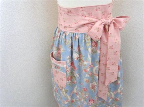 Shabby Chic Apron Half Apron Romantic Style Apron Bridal Etsy Half