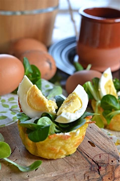 Cestini Di Patate Ripieni Antipasto Vegetariano Con Le Uova