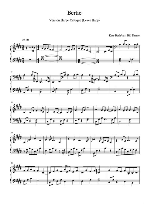 Kate Bush Bertie Sheet Music Downloads