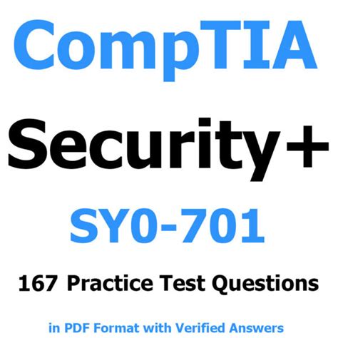 Download Comptia Security Sy0 701 167 Questions And Answers Pdf Exam Practice Tests