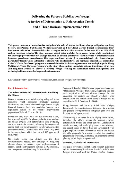 PDF Delivering The Forestry Stabilization Wedge A Review Of