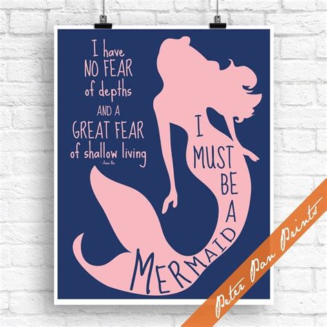 Mermaid Wall Art I Have No Fear Of Depths And A Great Fear Of Etsy