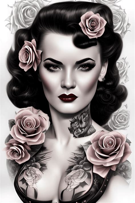 Rockabilly Pin Up Tattoo Flash