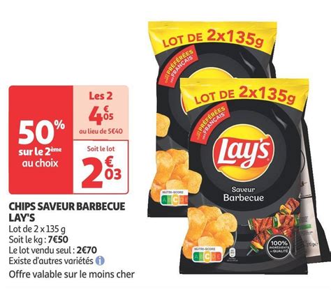 Promo Lay s chips saveur barbecue chez Auchan Supermarché