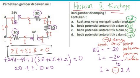 Penjelasan Hukum 2 Kirchoff Satu Loop Menghitung Beda Potensial Antara Titik A Dan B Mudah