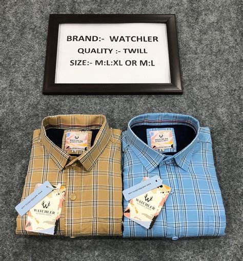 Checks Collar Neck Watchler Men Medium Sky Blue Cotton Shirt Machine