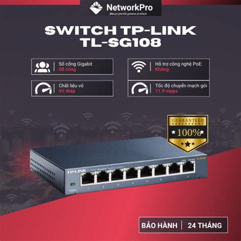 Bộ Chia Mạng TP Link TL SG108 Switch Để Bàn 8 Cổng Gigabit Hàng