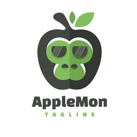 apple monkey head character logo 41044257 Vector Art at Vecteezy