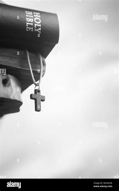 Holy Bible And Cross Black And White Stock Photos And Images Alamy