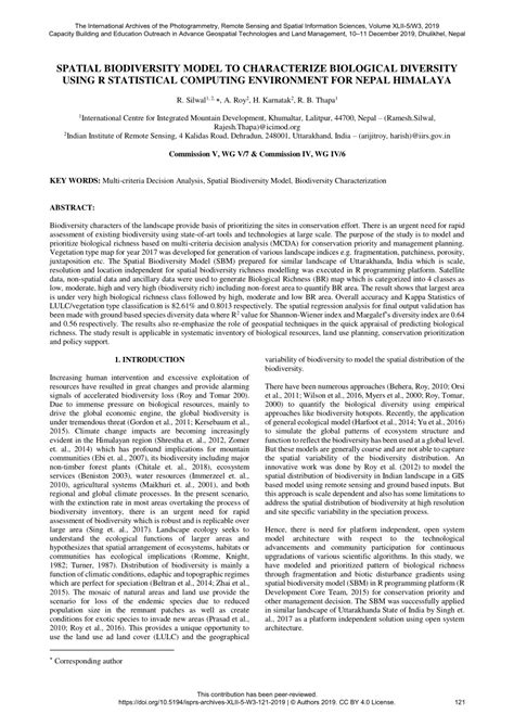 Pdf Spatial Biodiversity Model To Characterize Biological Diversity Using R Statistical