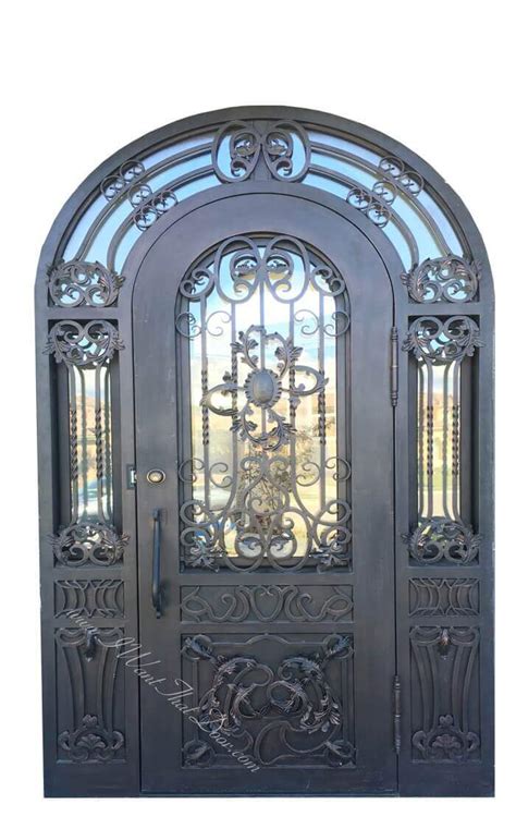 Armani Round Top Single Entry Iron Doors Universal Iron Doors