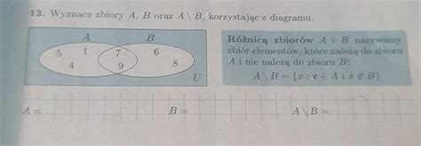 13 Wyznacz zbiory A B oraz A B korzystając z diagramu ABCT176Różnicą