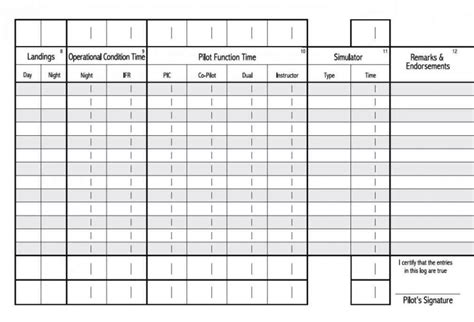 Aircraft Flight Log Template