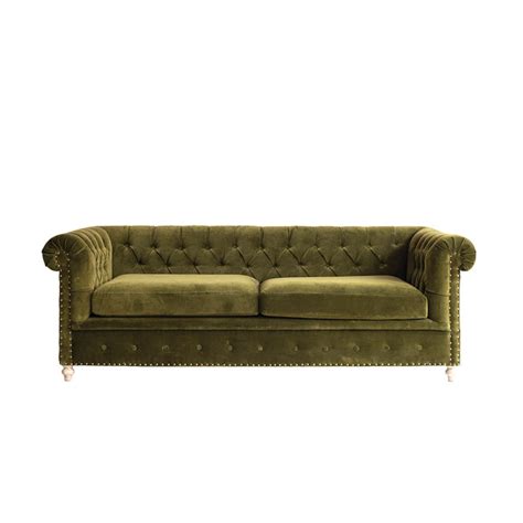 Chesterfield Velvet Sofa in green - Swift + Company