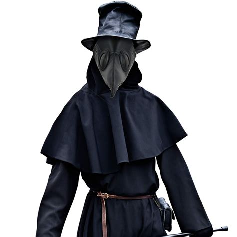 Medieval Doctor Plague Mask - Black Faux Leather Bird Death Doctors ...