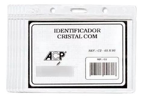 Crachá Identificador Acp 65x95mm Sem Clips C 100 C 2 s MercadoLivre