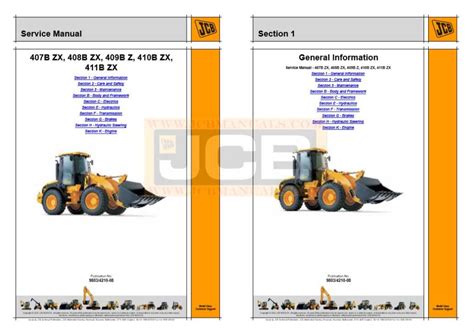 JCB Loader 407B ZX 408B ZX 409B Z 410B ZX 411B ZX Service Repair Manual