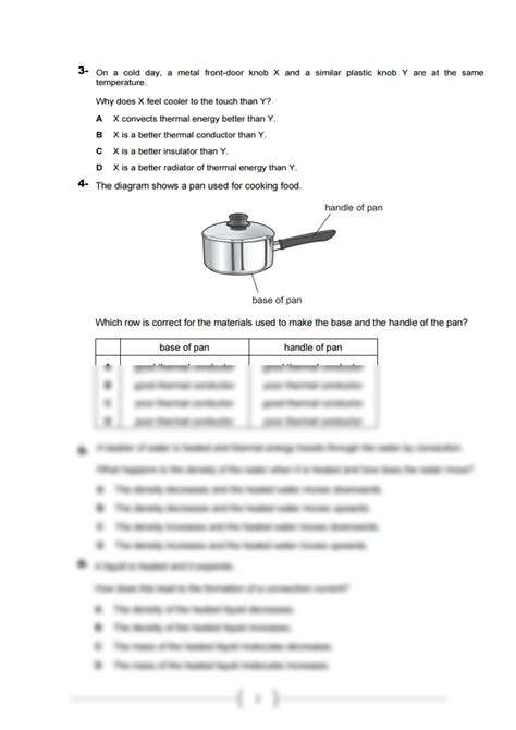 Solution Physics Cambridge Pre Igcse Core 0625 Heat Transfer Worksheet