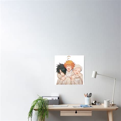 The Promised Neverland Cute Emma Ray And Norman Poster Von Shindouart