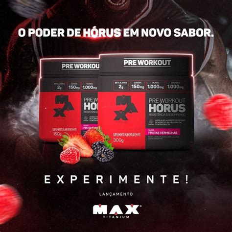 Pre Workout Hórus Frutas Vermelhas Pote 150g Max Titanium UP NUTRIÇÃO