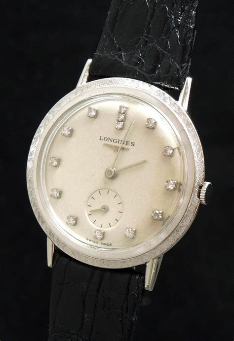 Vintage Longines White Gold Cased Diamond Dial Vintage Portfolio