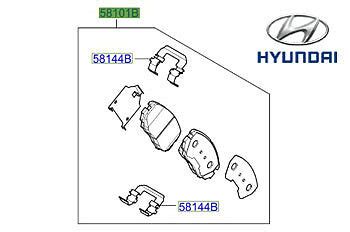 Genuine Hyundai Santa Fe Front Brake Pads 581012PA70 EBay