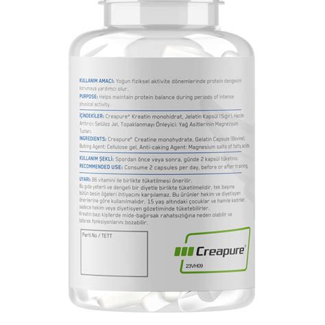 Supplementler Creatine Creapure Kaps L Kreatin Monohidrat