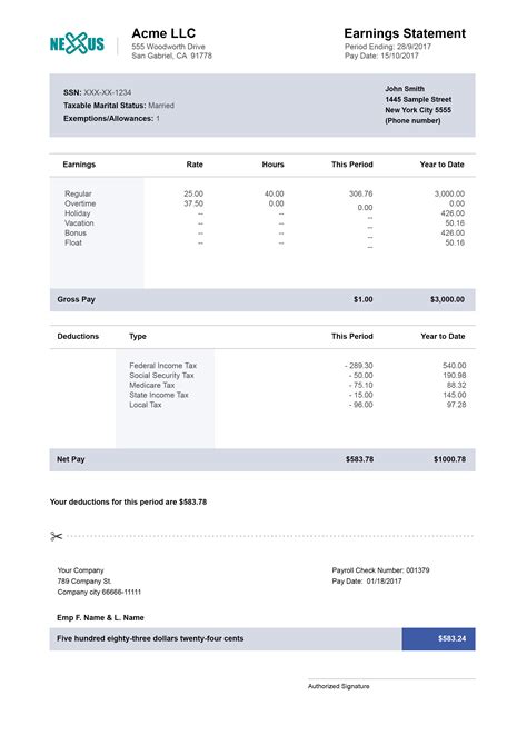 Free online Paystub Template - Download Printable Paycheck Stubs (PDF