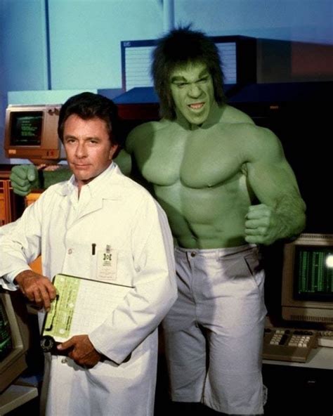 Bill Bixby as 'Dr. David Bruce Banner' with Lou Ferrigno as 'Hulk' on ...