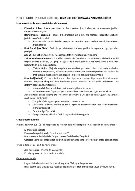 Final Parcial Historia Del Derecho Primer Parcial Historia Del