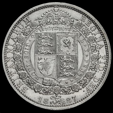 1887 Queen Victoria Jubilee Head Silver Half Crown GVF AEF