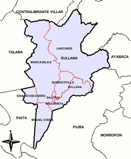 Mapa De La Provincia De Sullana