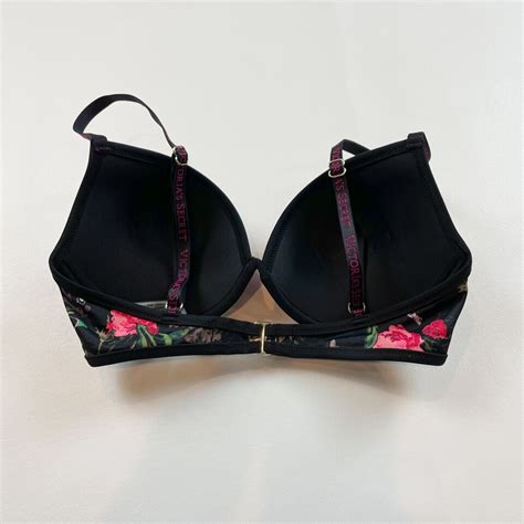 Nwot Victorias Secret Bikini Top 32d Swim Top Black Floral B1272 Ebay