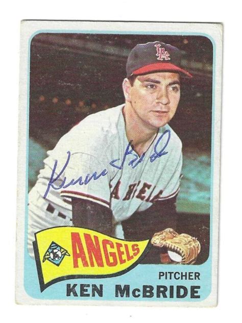 Autographed Ken Mcbride Los Angeles Angels Topps Card Main Line