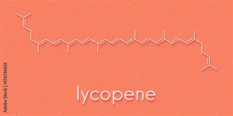 Lycopene Red Tomato Pigment Molecule Skeletal Formula Stock