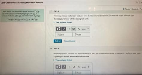 Solved Core Chemistry Skill Using Mole Mole Factors Review Chegg