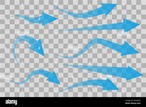 Conjunto De Flechas Azules Transparentes Que Muestran El Flujo De Aire