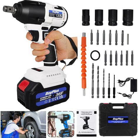 Brushless Cordless Impact Wrench Car Repair Wheel Nut Gun Electric 420