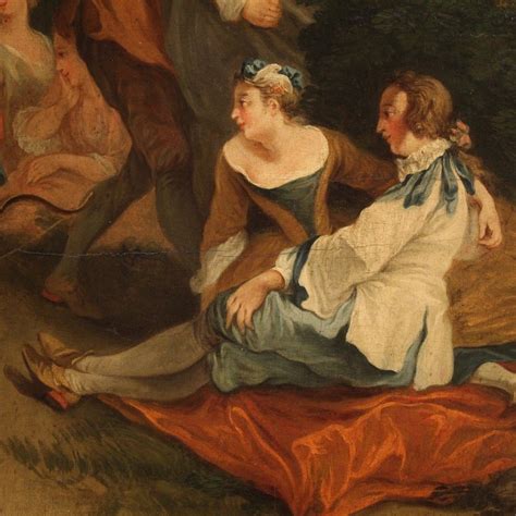 Proantic Tableau Français Rococo Fête Galante Du 18ème Siècle