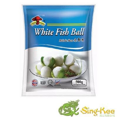 Mushroom White Fish Ball Small 500g Frozen Sing Kee