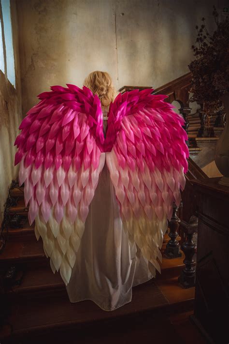 Pink Angel Wings Costume Ombre Photo Shoot Prop Cosplay - Etsy