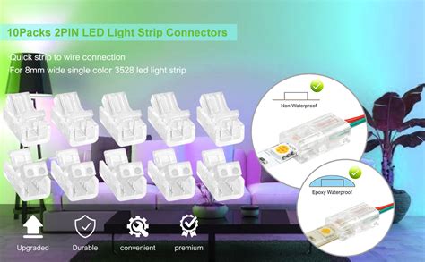 Aroidful Lot De Connecteurs Rapides Led Broches Mm Adapt S