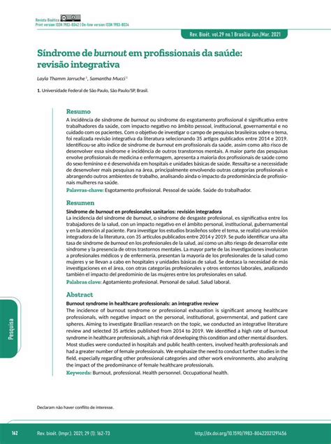 PDF Síndrome de burnout em profissionais da saúde revisão PDFSLIDE NET