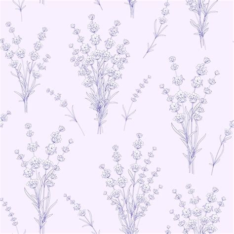 Premium Vector Seamless Pattern Of Lavender Flowers