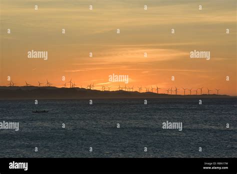 The Bangui windmills at sunset, Pagudpud, Luzon, Philippines Stock ...