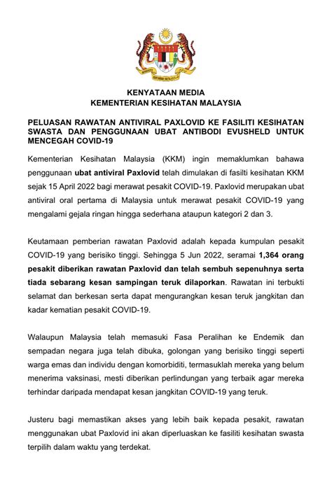 KKMalaysia On Twitter Kenyataan Media Kementerian Kesihatan