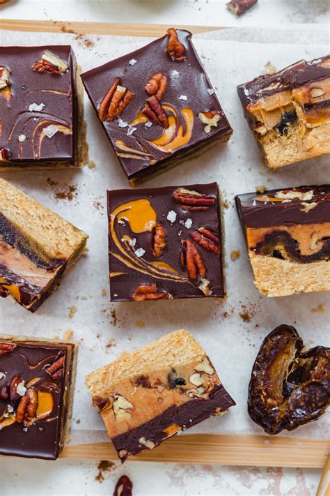 Date Pecan Caramel Bars Healthier Nourishing Amy